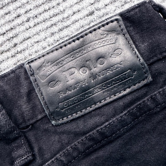 Polo Ralph Lauren Varick Slim Straight Leg Jeans Men's Size 42x32 Black Denim - Picture 4 of 8